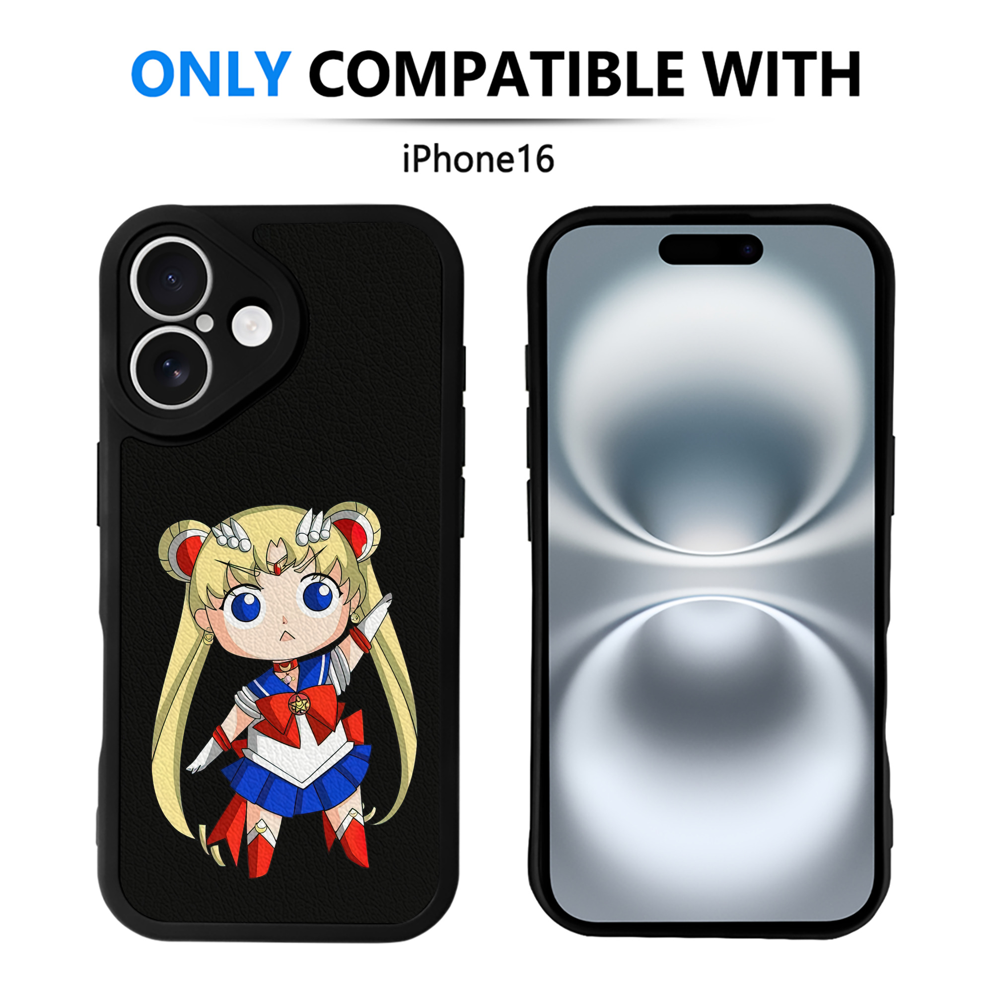（画像用） 美少女戦士セーラームーン 月野 うさぎ つきの うさぎ Sailor Moon Tsukino Usagi 【iPhone 16シリーズ対応】シリコンスマホケース（レザー調） 材質：シリコン